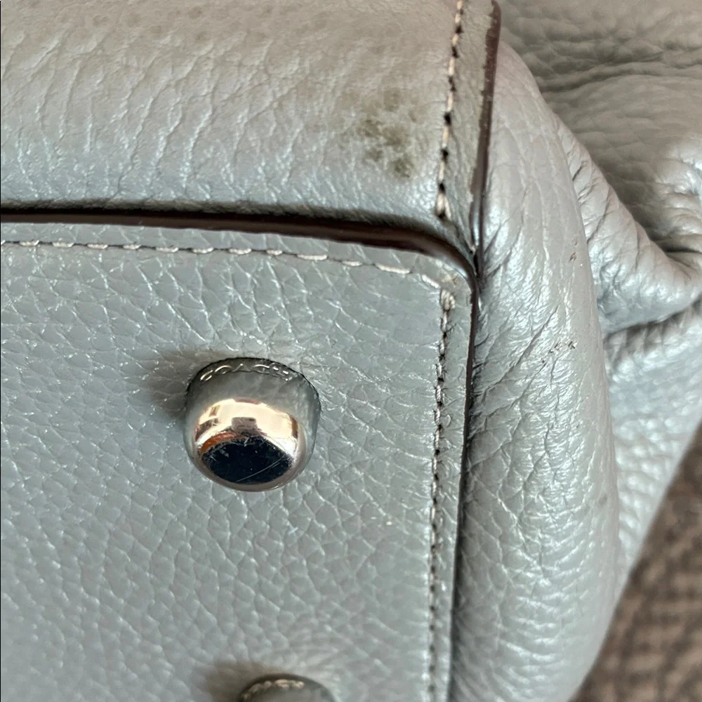 Coach Blue/ grey Leather Tote Bag w/ dustbag